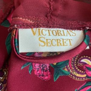 Vintage Victoria's Secret Gold Label Paisley Floral‎ Robe Kimono Belted Size S